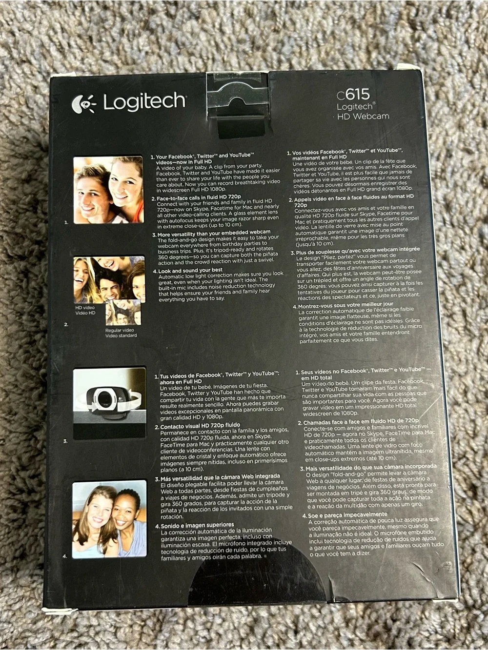Logitech C615 Black and Silver HD Webcam
